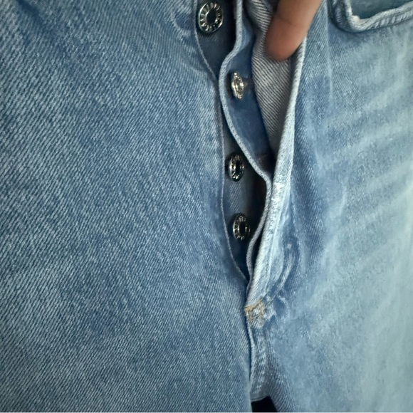 AGOLDE High Rise Straight Leg Distressed Light Wash Jeans W24 RILEY STRAIGHT - Picture 6 of 14